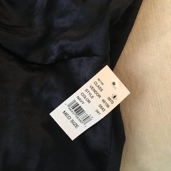 NWT Brand New - LA Hearts Bustier Satin Bustier Navy Midi Dress size Medium - Picture 4 of 6